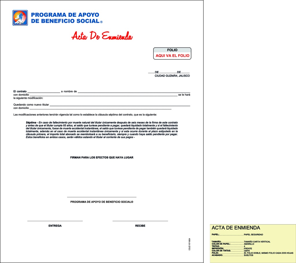 ACTA DE ENMIENDA