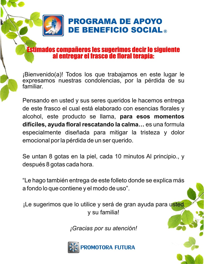 AVISO DE ENTREGA FLORAL TERAPIA