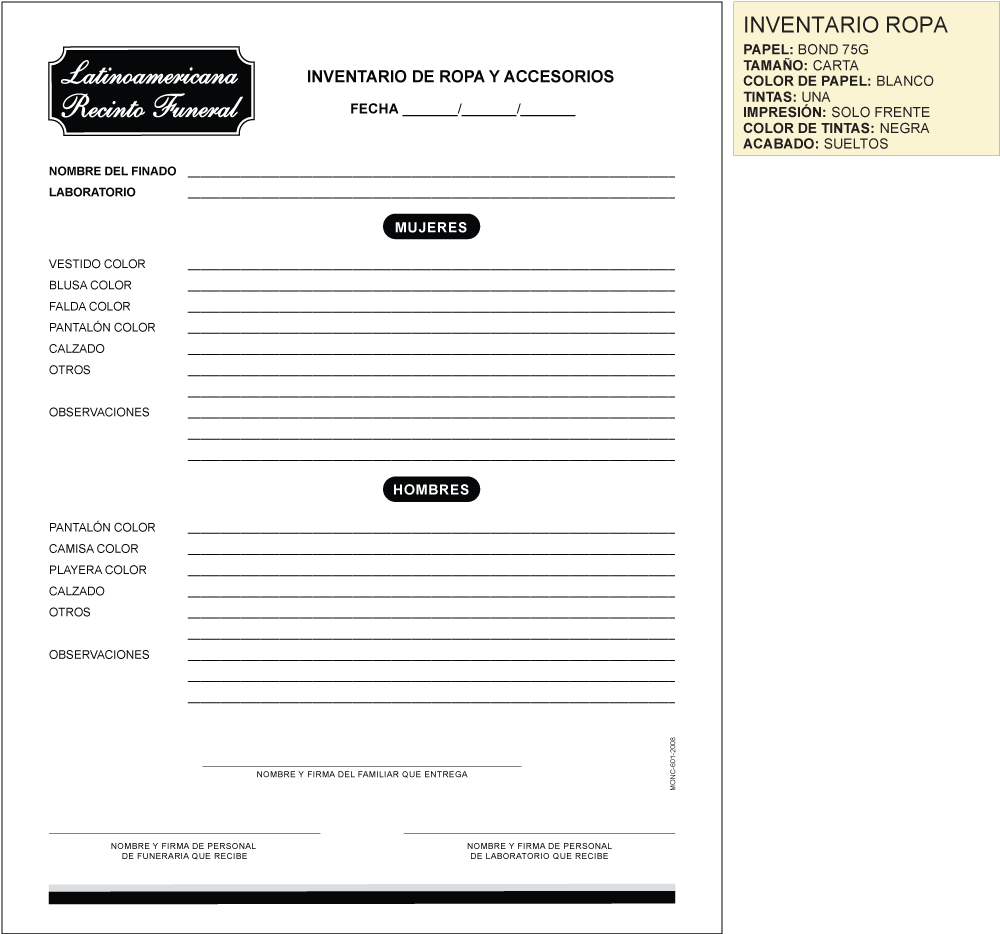 MONC - BITACORA DE INVENTARIO DE ROPA