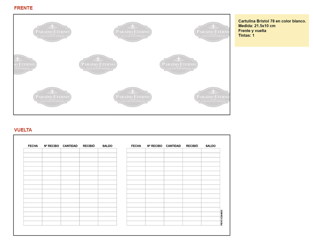 CARNET DE APORTACIONES SOLO FRENTE