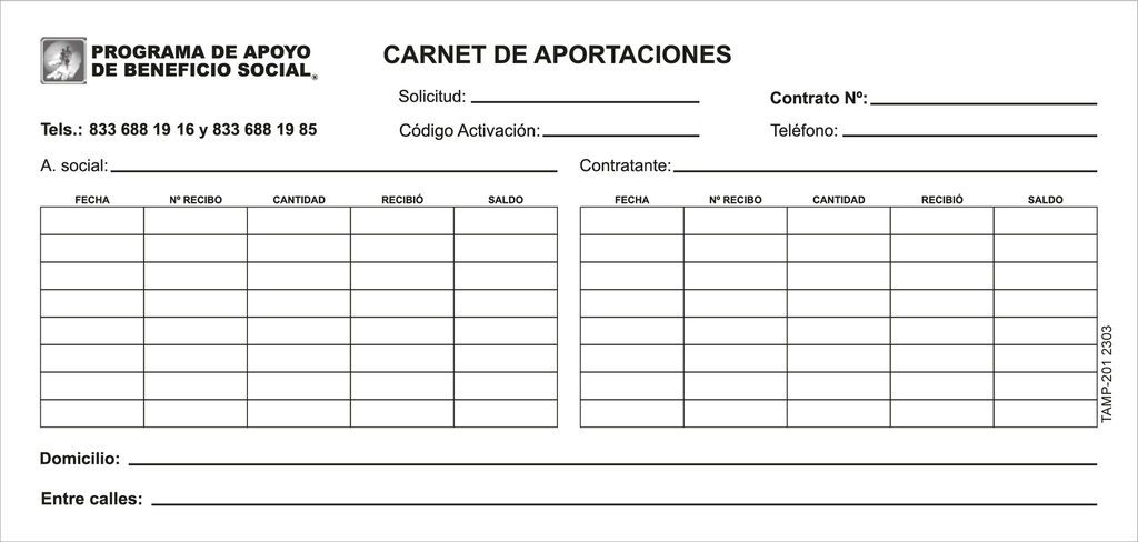 TAMP - CARNET DE PAGO