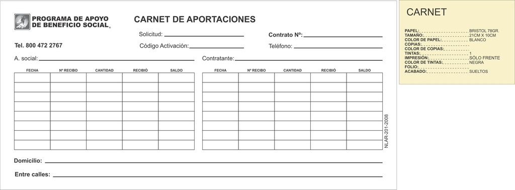NLAR - CARNET DE PAGO