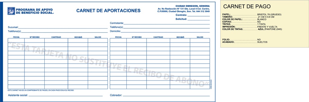 CARNET DE PAGO