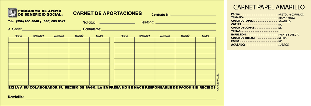 CAN - CARNET DE PAGO