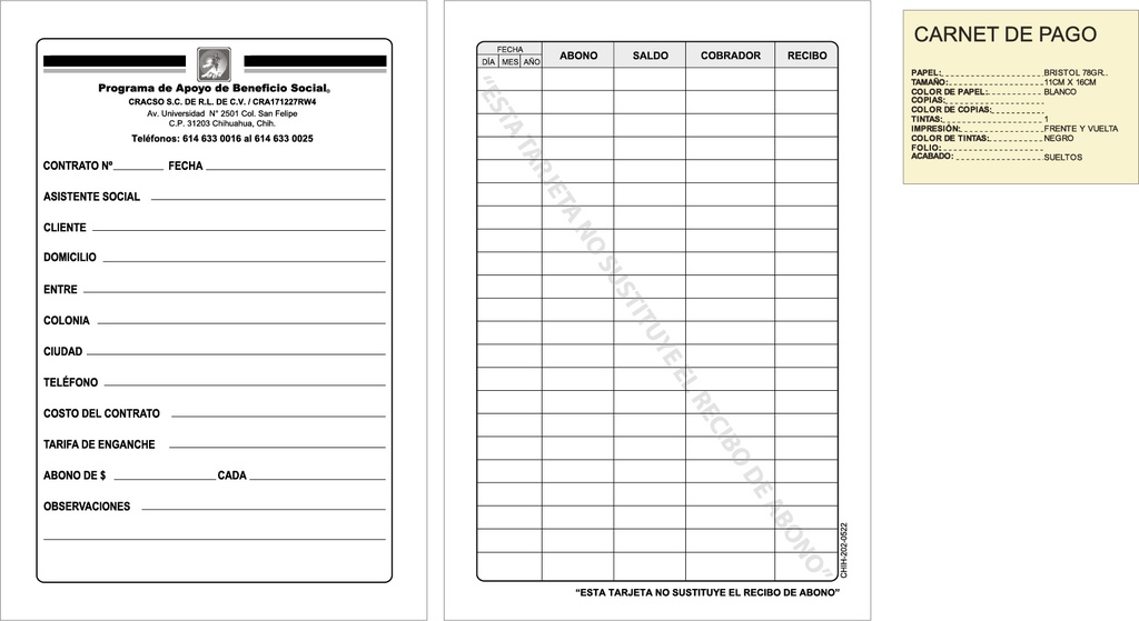 CARNET DE PAGO CRACSO