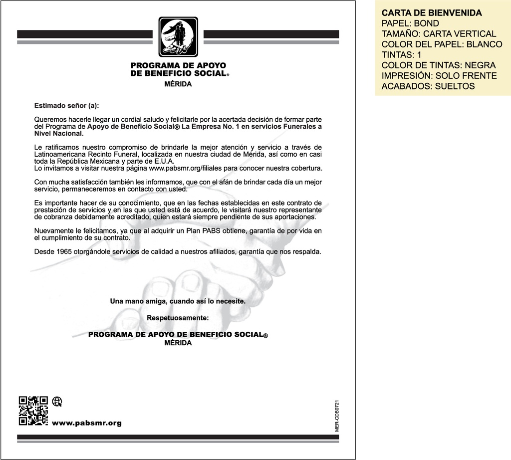 MER - CARTA DE BIENVENIDA