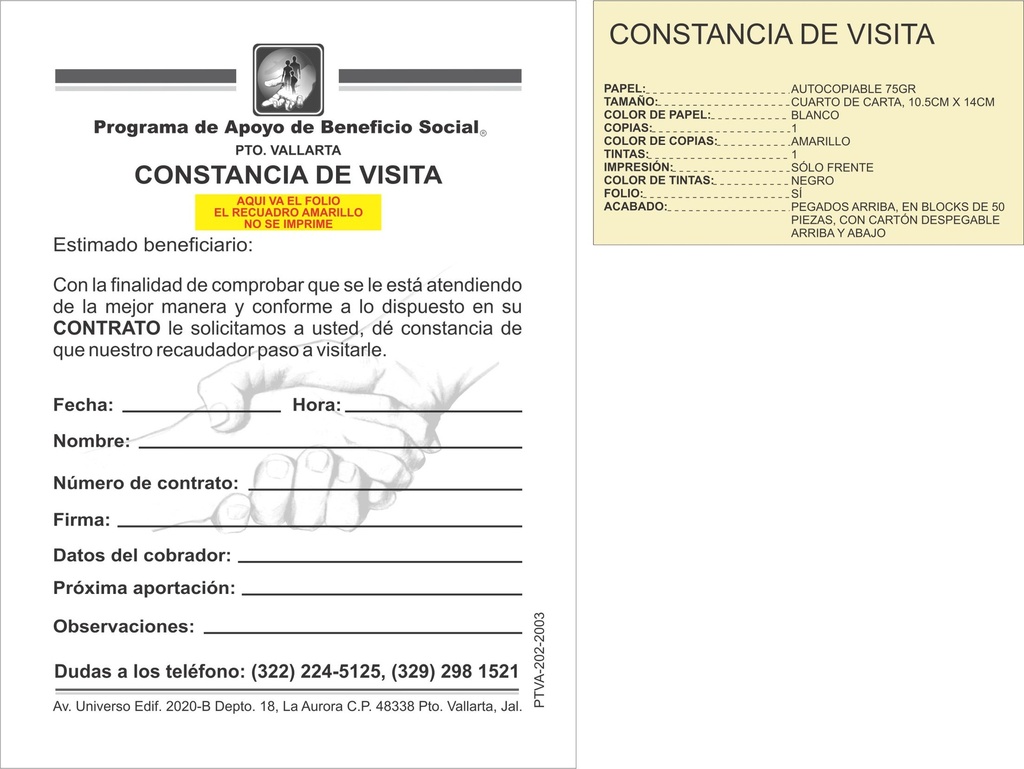 CONSTANCIA DE VISITA
