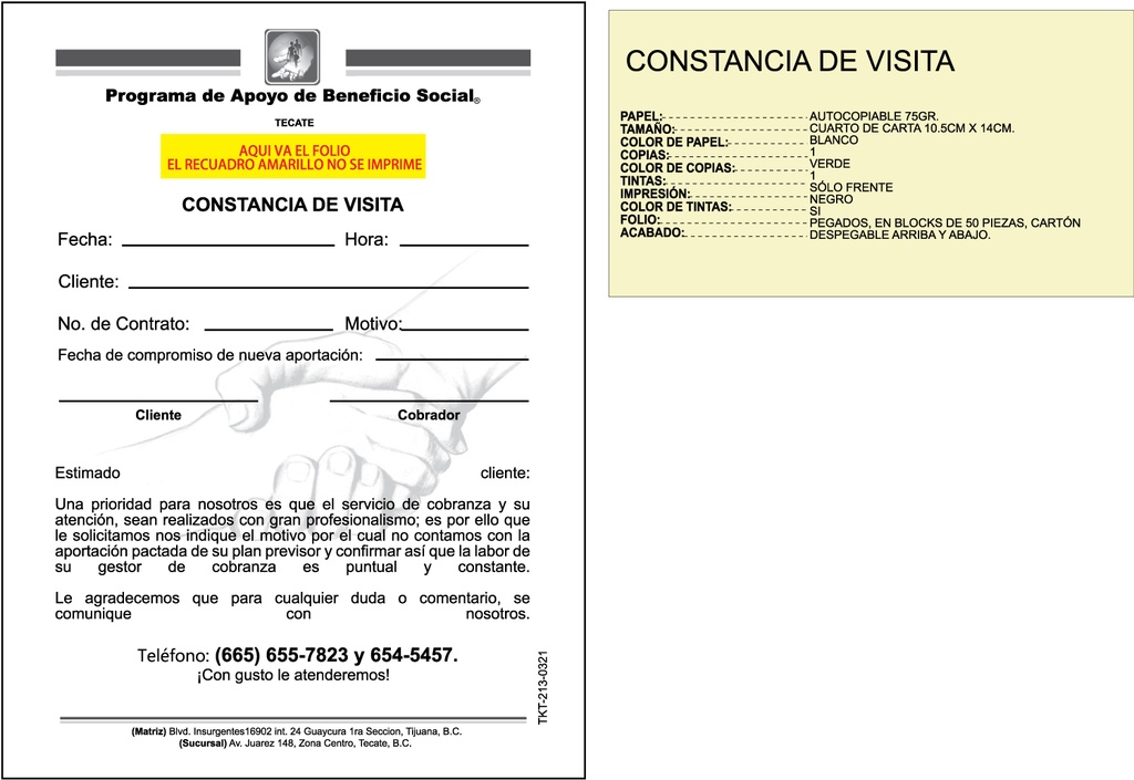 CONSTANCIA DE VISITA