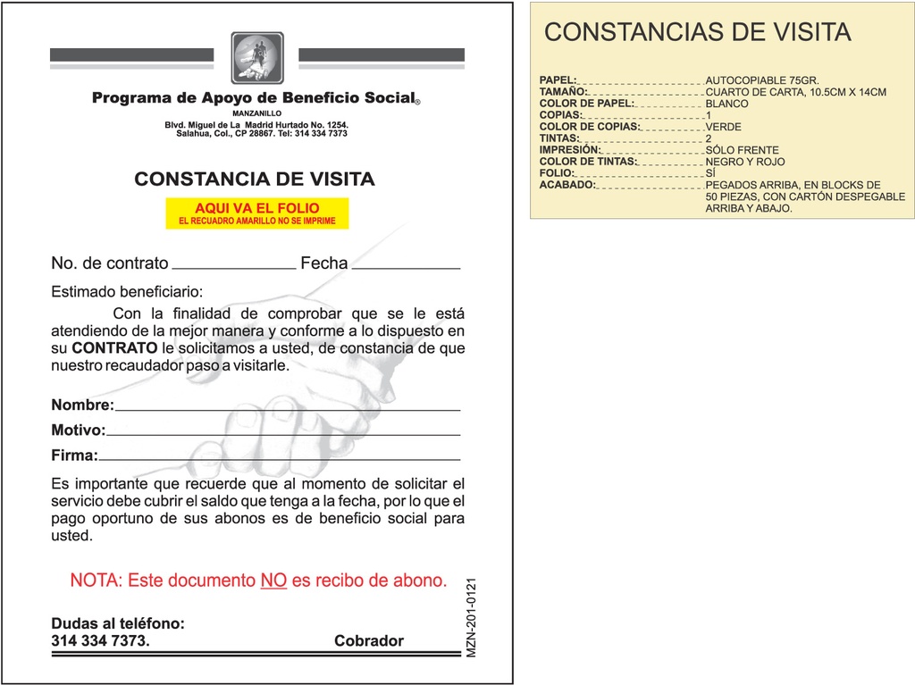 CONSTANCIA DE VISITA