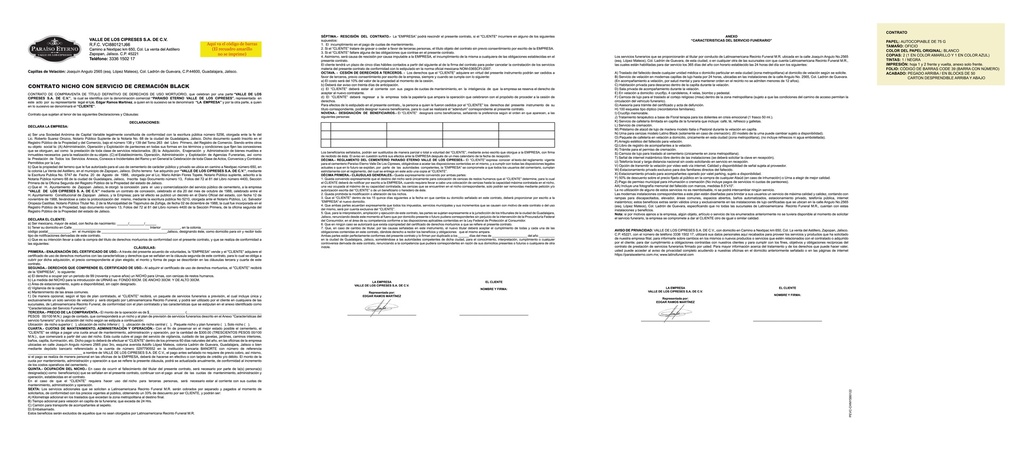 CONTRATO HÍBRIDO NICHO Y SERVICIO