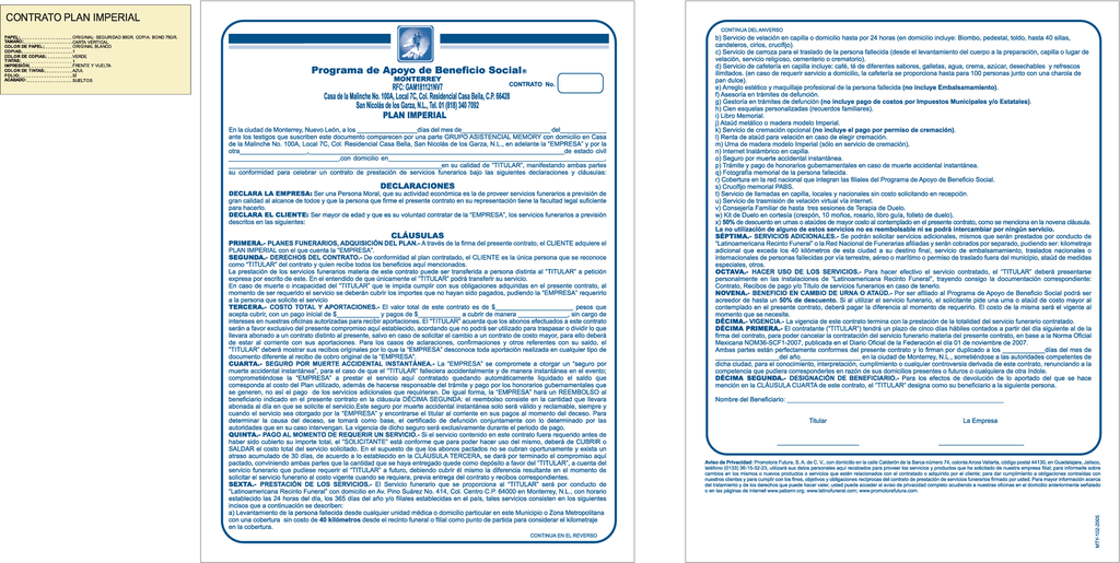 CONTRATO PLAN IMPERIAL AZUL