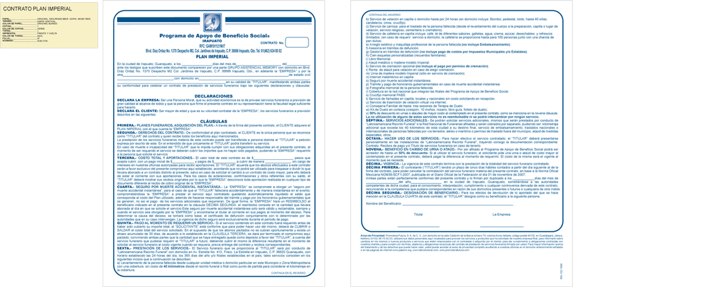 CONTRATO PLAN IMPERIAL TINTA AZUL