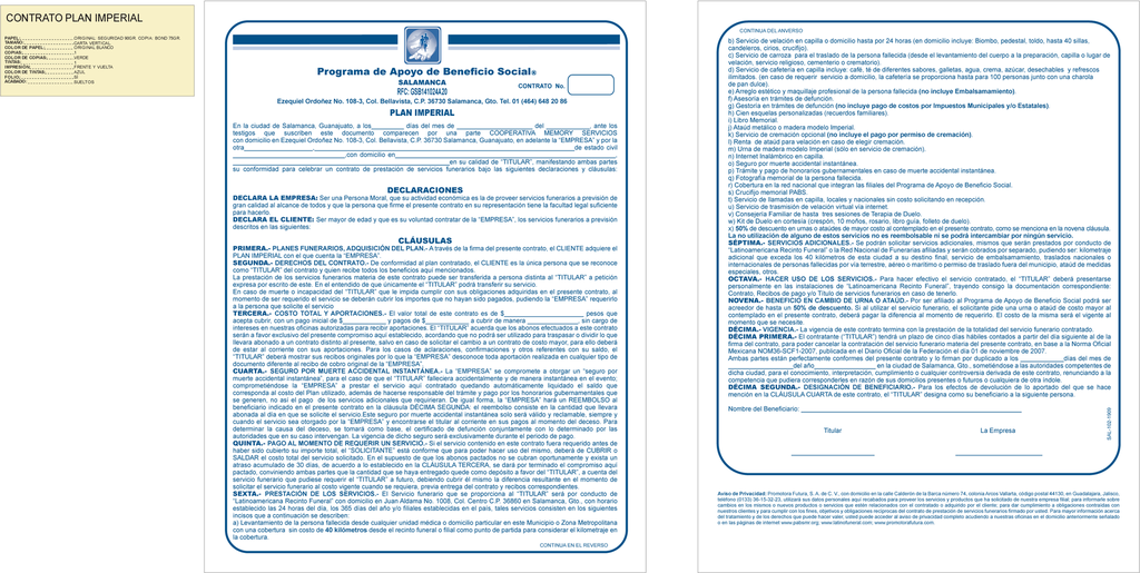 CONTRATO PLAN IMPERIAL TINTA AZUL