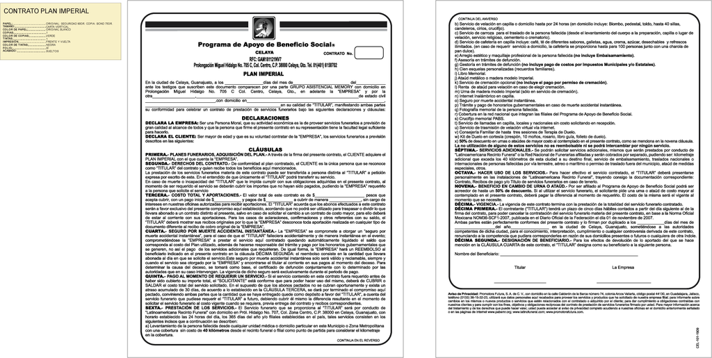 CONTRATO PLAN IMPERIAL TINTA NEGRA