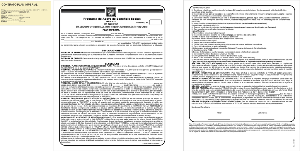 CONTRATO PLAN IMPERIAL TINTA NEGRA