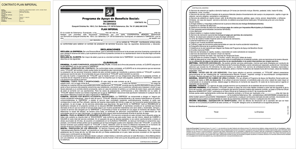 CONTRATO PLAN IMPERIAL TINTA NEGRA