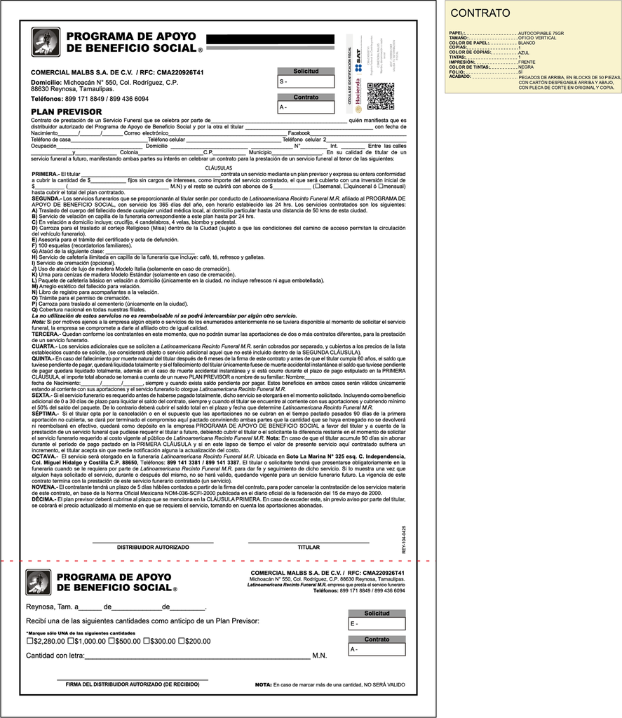 CONTRATO PLAN PREVISOR MALBS