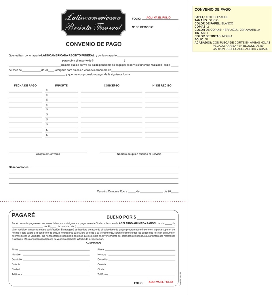CAN - CONVENIO DE PAGO