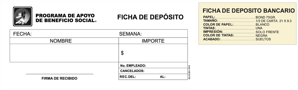 SLLO - FICHA DE DEPOSITO BANCARIO PABS