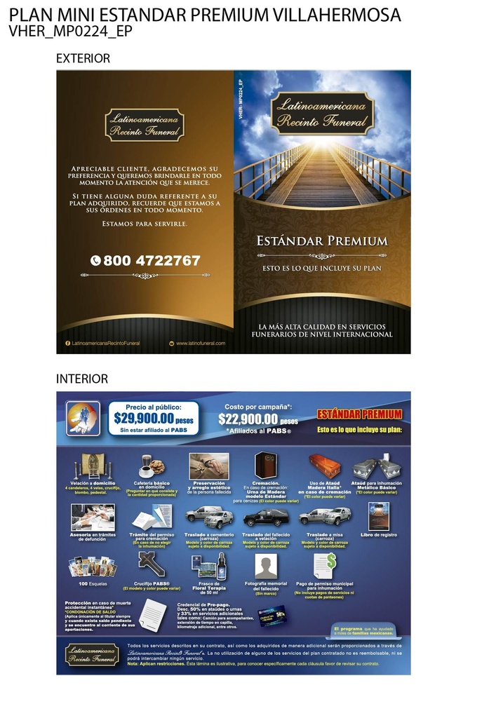 VHER - PLAN MINI ESTµNDAR PREMIUM