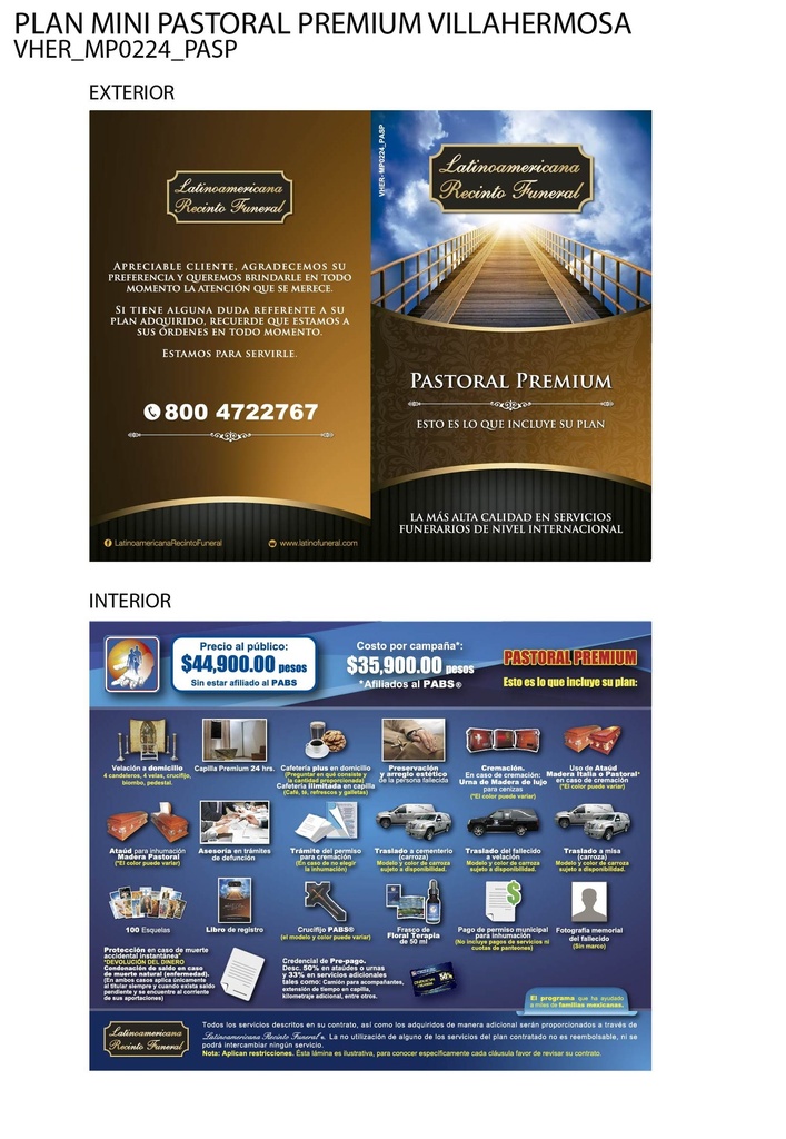 VHER - PLAN MINI PASTORAL PREMIUM