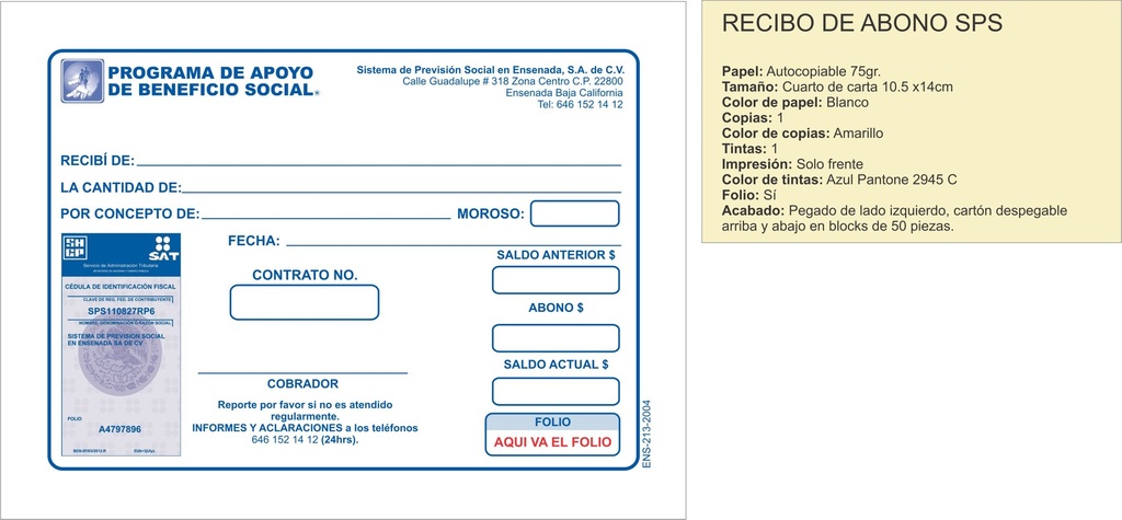 RECIBO DE ABONO CONTABLE PABS