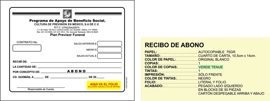 RECIBO DE ABONO CPM