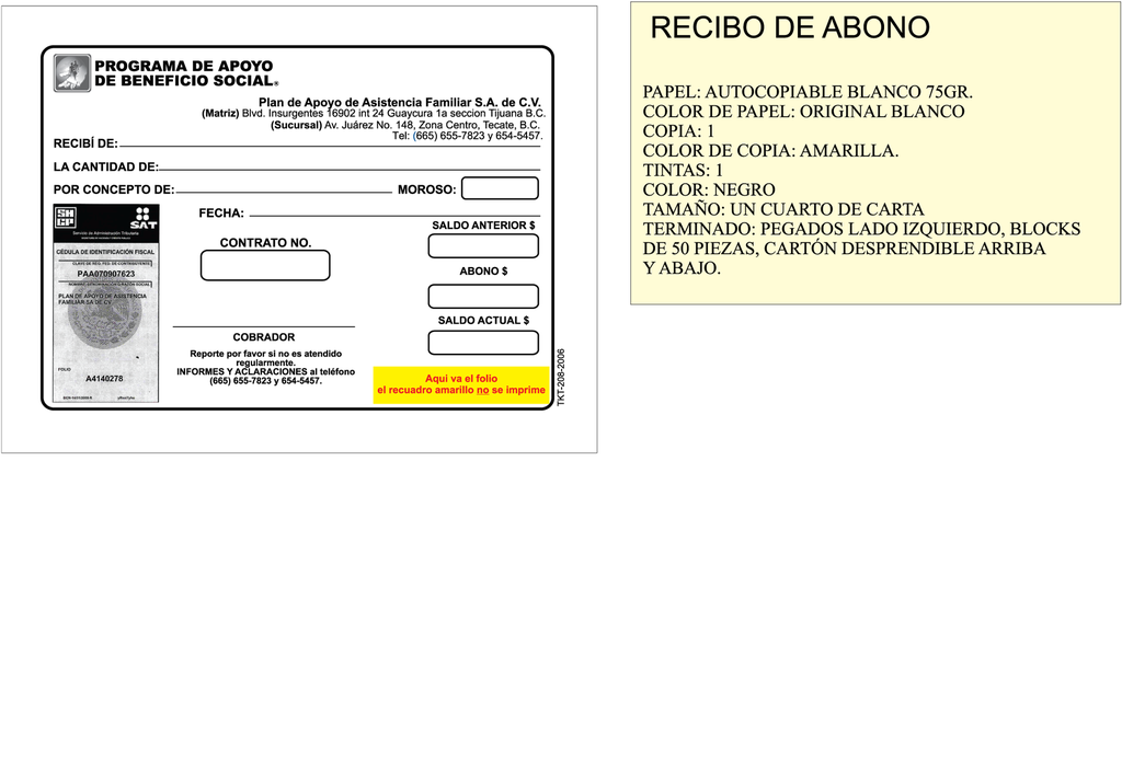 RECIBOS DE ABONO