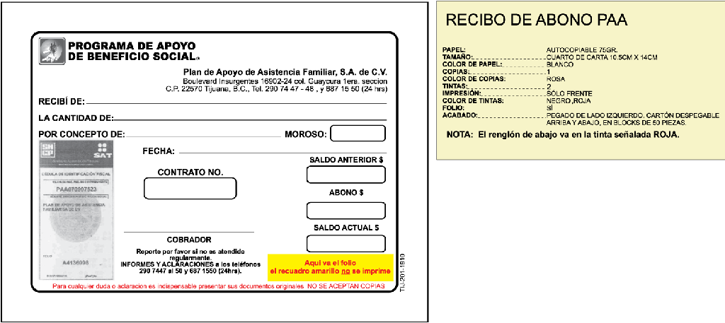 RECIBOS DE ABONO PAAF