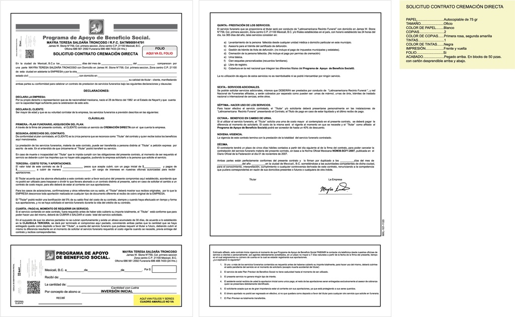 SOLICITUD CONTRATO CREMACION DIRECTA MS