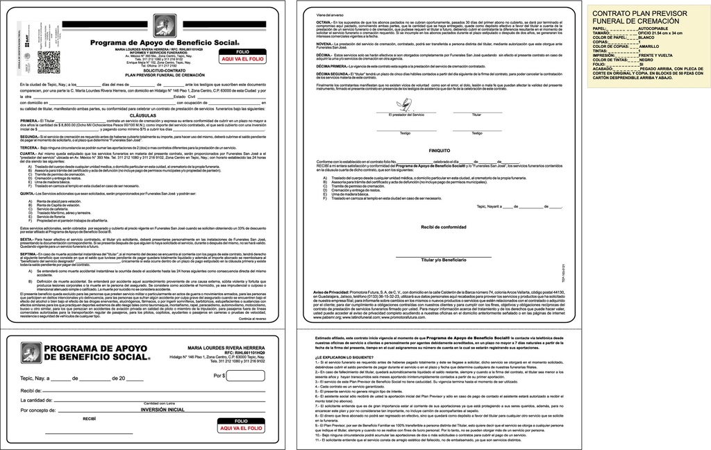 TEP - SOLICITUD CONTRATO CREMACION LOURDES RIVERA TINTA NEGRA