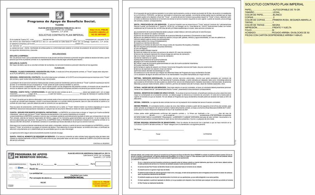 SOLICITUD CONTRATO PLAN IMPERIAL PA SS