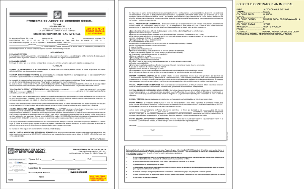 SOLICITUD CONTRATO PLAN IMPERIAL PPA  SS