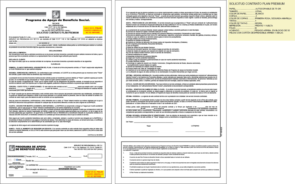 SOLICITUD CONTRATO PLAN PREMIUM SERVIFUT TN