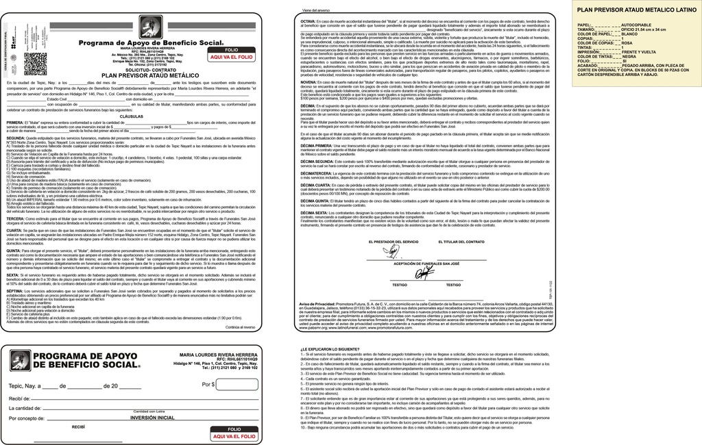 TEP - SOLICITUD CONTRATO PLAN PREVISOR MET. LR NG