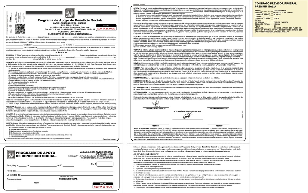 TEP - SOLICITUD CONTRATO PREMIUM ITALIA LR TIN NEGRA