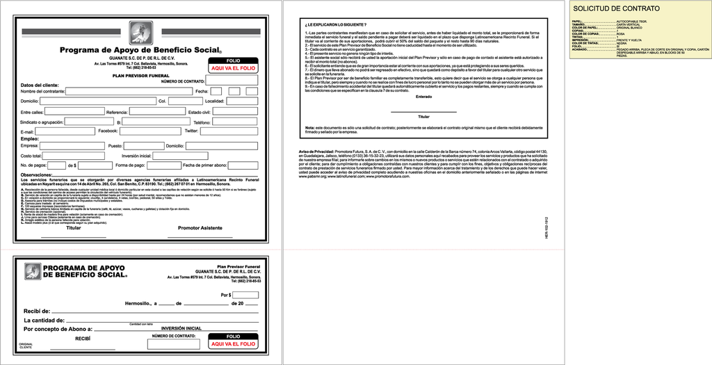 SOLICITUD DE CONTRATO GUANATE