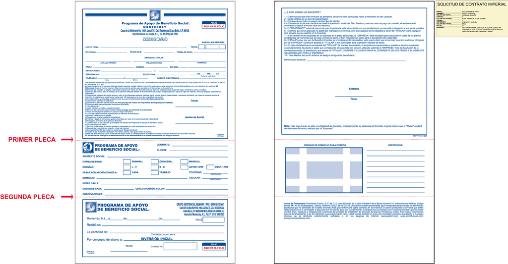 SOLICITUD DE CONTRATO PLAN IMPERIAL AZUL