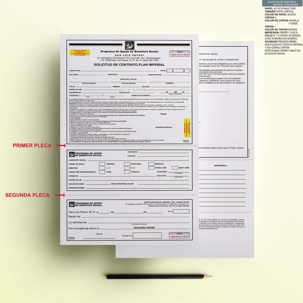 SOLICITUD DE CONTRATO PLAN IMPERIAL NEGRA