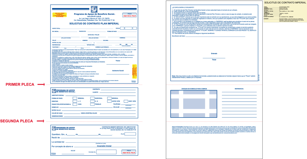 SOLICITUD DE CONTRATO PLAN IMPERIAL TINTA AZUL