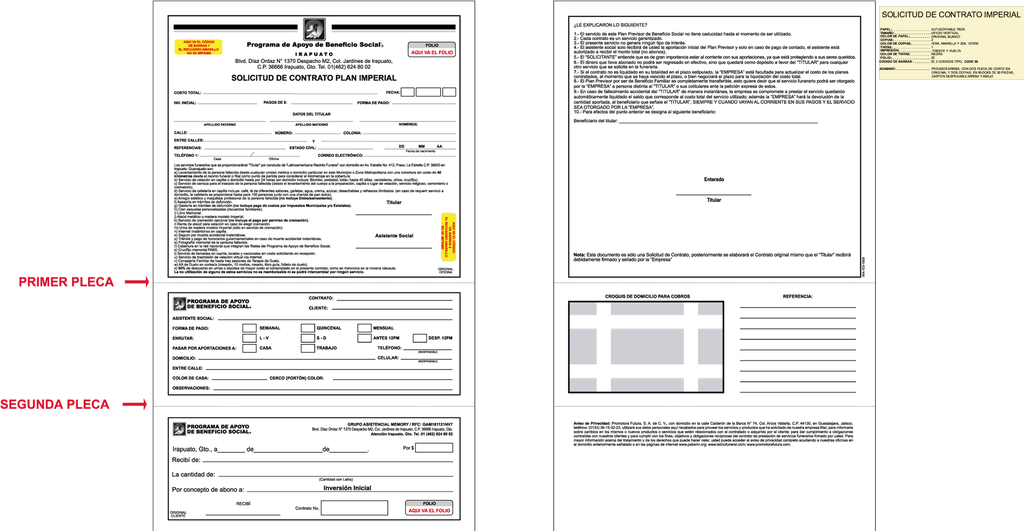 SOLICITUD DE CONTRATO PLAN IMPERIAL TINTA NEGRA