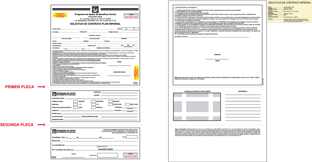 SOLICITUD DE CONTRATO PLAN IMPERIAL TINTA NEGRA