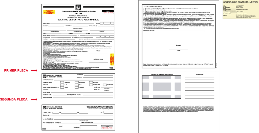 SOLICITUD DE CONTRATO PLAN IMPERIAL TINTA NEGRA