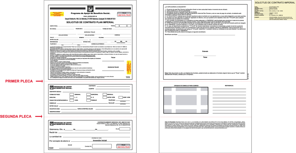 SOLICITUD DE CONTRATO PLAN IMPERIAL TINTA NEGRA