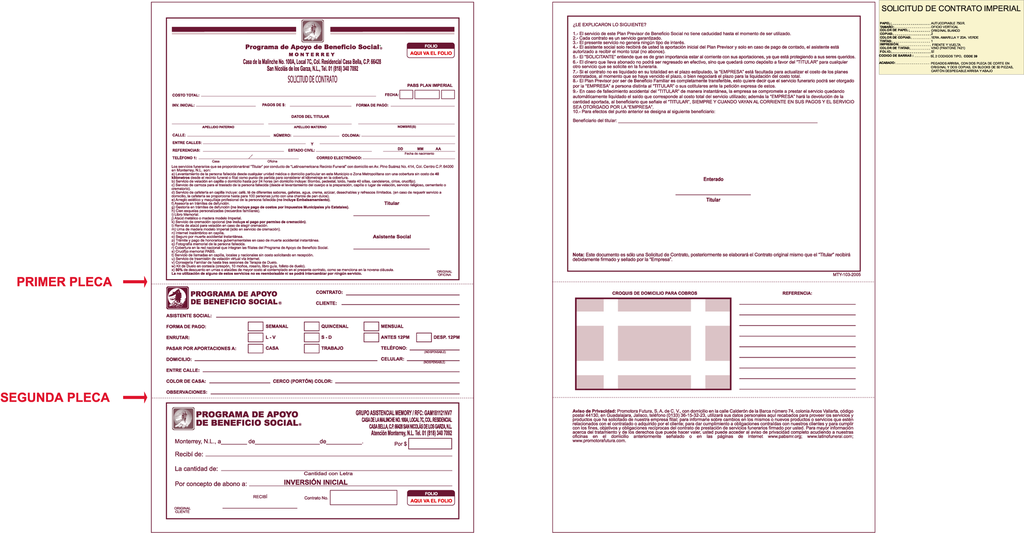 SOLICITUD DE CONTRATO PLAN IMPERIAL VINO