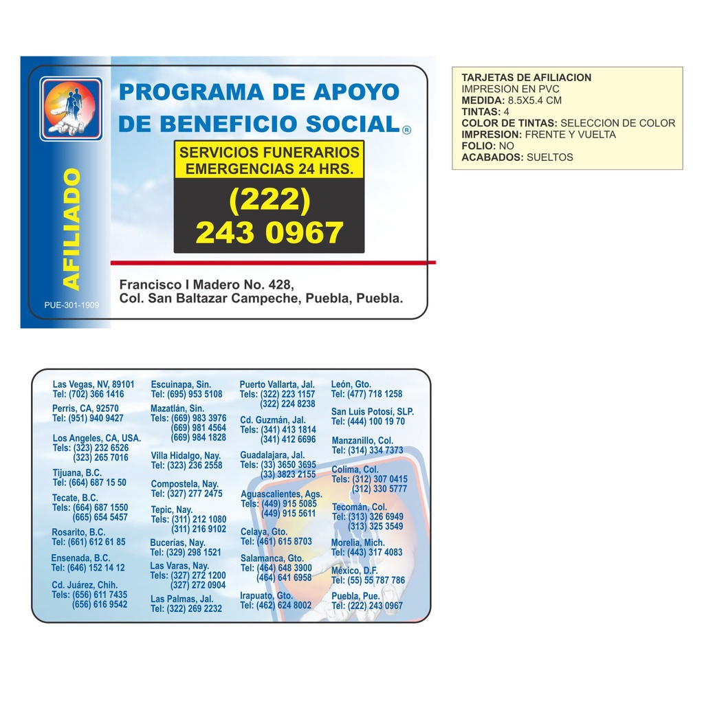 PUE - TARJETA DE AFILIACION