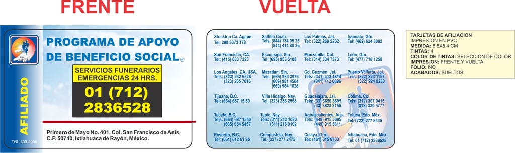 TOL - TARJETA DE AFILIACION IXTLAHUACA