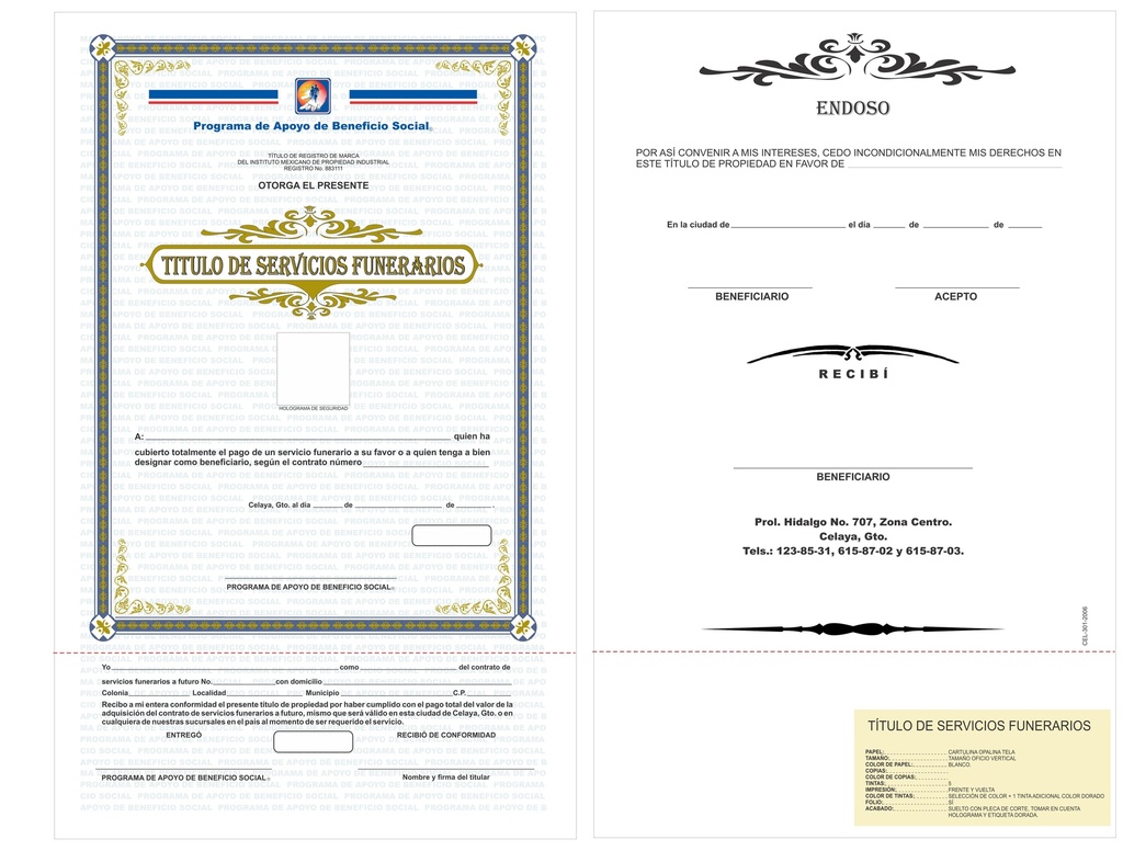 TITULO DE SERVICIO GENERAL