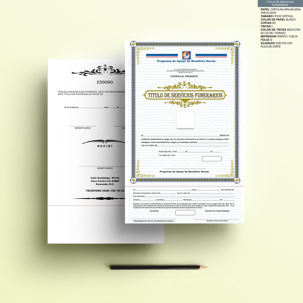 TITULO DE SERVICIOS FUENERARIOS