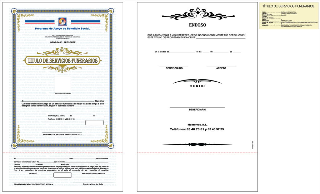 TITULO DE SERVICIOS FUNERARIOS